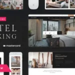 Hotel Booking WordPress Theme with resort room listings and online booking form