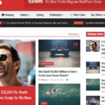 FlatNews WordPress Theme magazine-style homepage with featured news slider