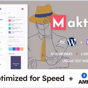 Maktub WordPress Theme minimal blog layout with dark mode support