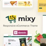 Mixy WordPress Theme organic food store layout with product grid and natural design