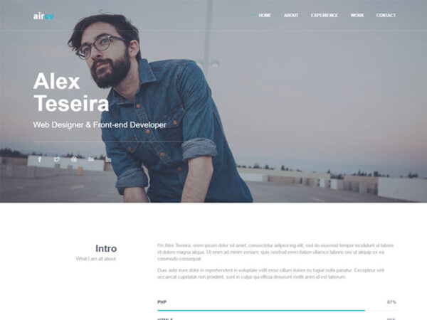 AirCV – Personal CV Portfolio Website